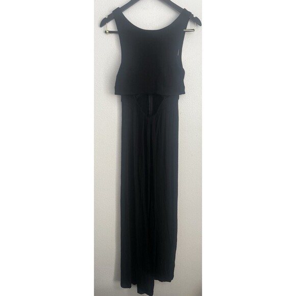 Vintage A.L.C. Black Sleeveless Cutout Maxi Dress Minimalist  XS Beach Coastal - Picture 1 of 7